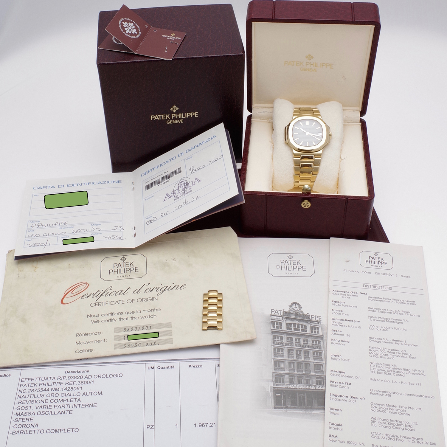 Patek Philippe Nautilus 3800 Yellow Gold 18k full set patek-philippe-3800J-mai1990-14