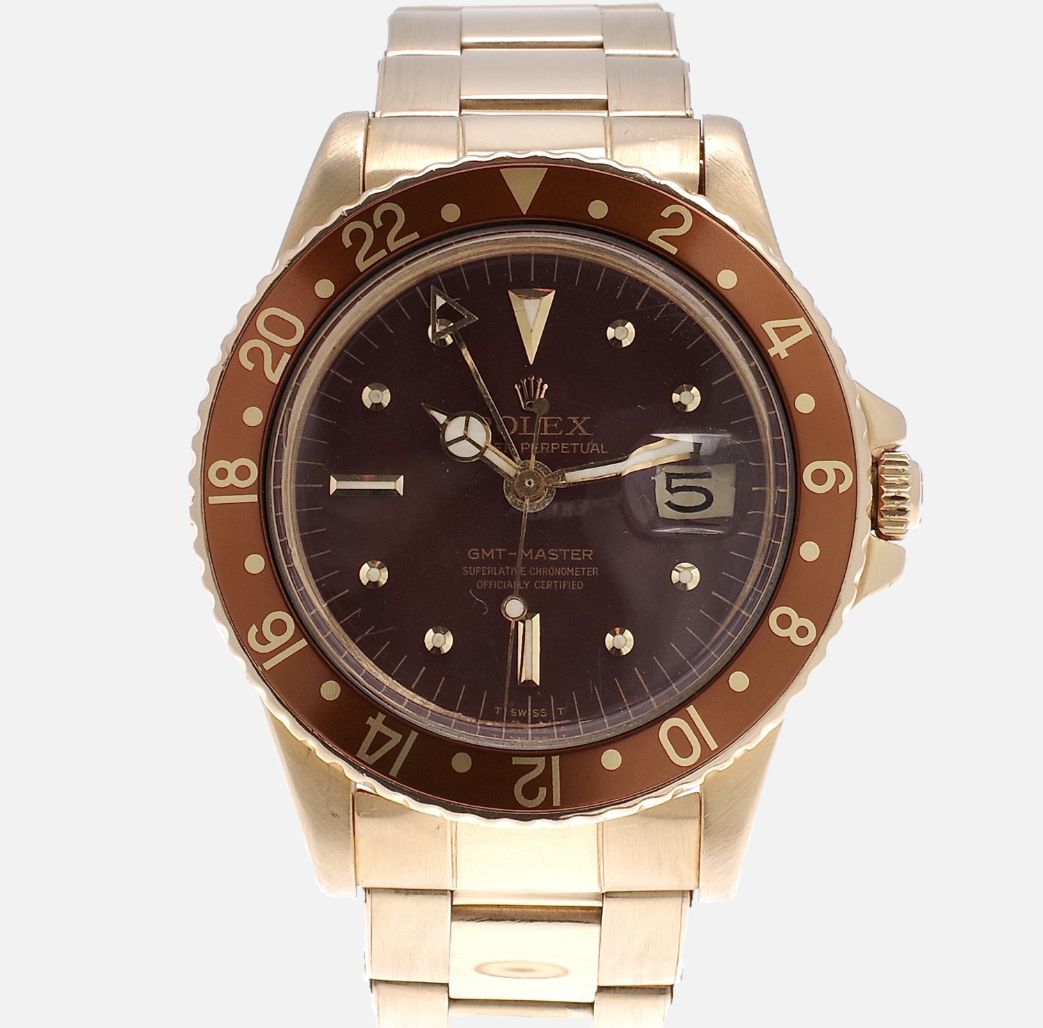 Rolex : GMT Master - 1675/8 full gold 18K 1970