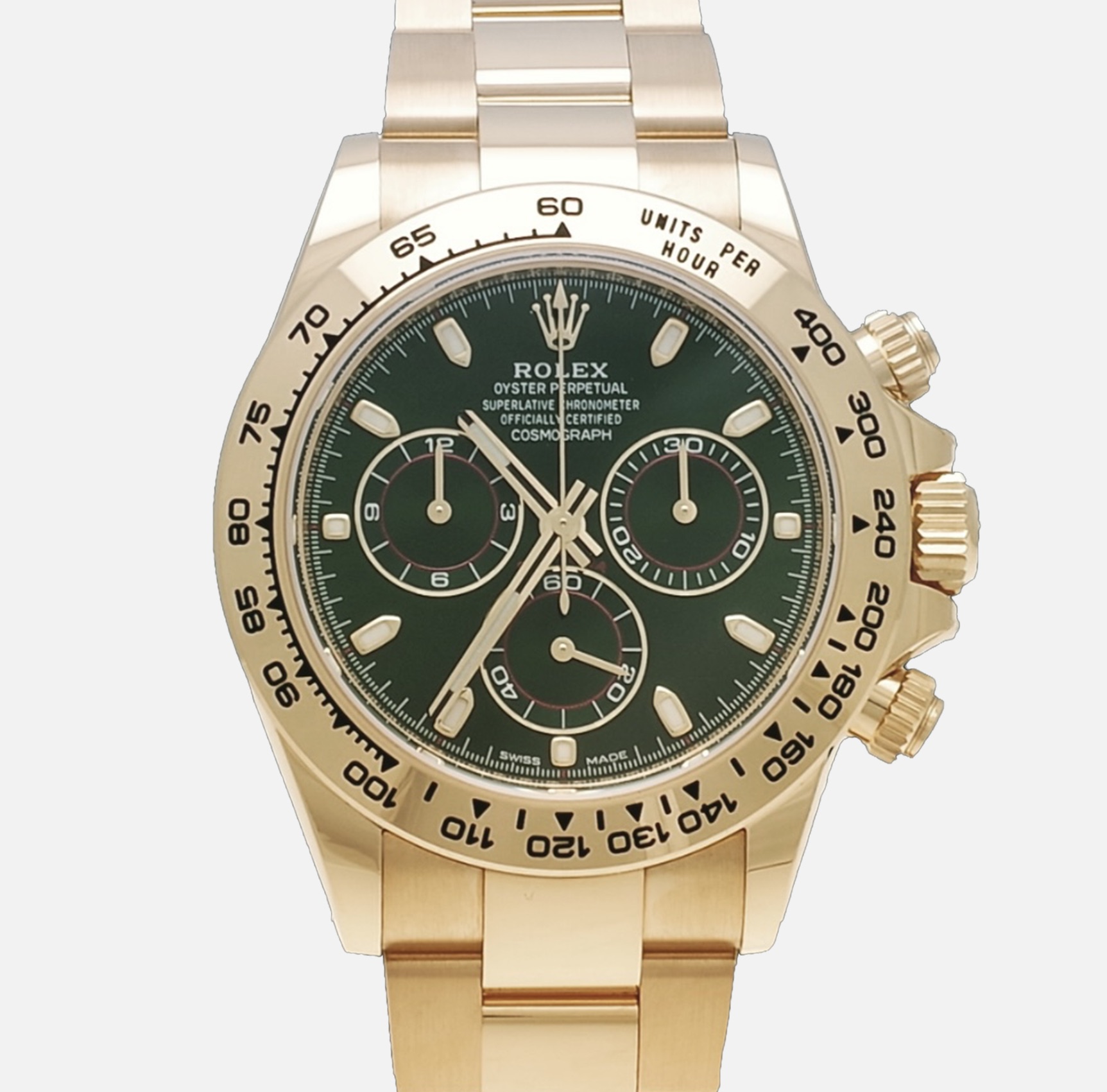 Rolex Daytona 116508 green dial 18K gold new unworn