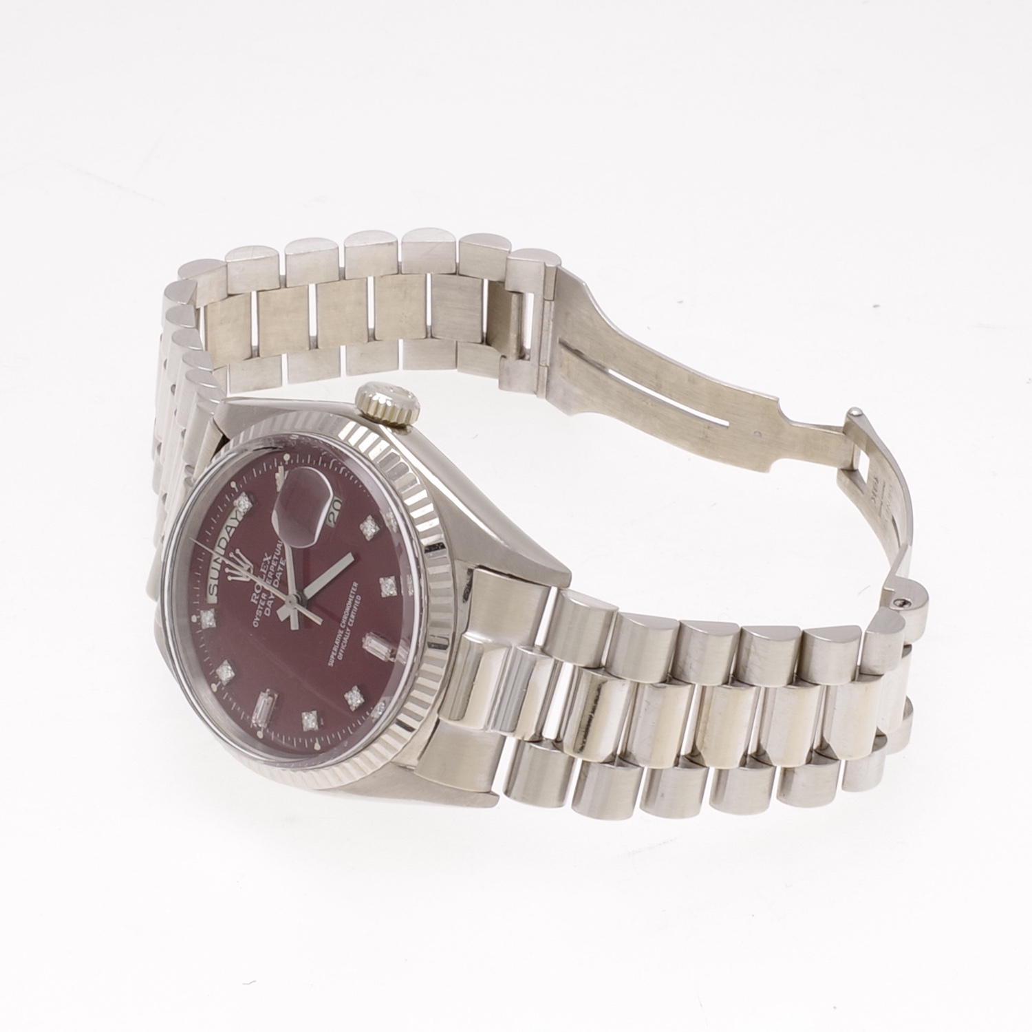 Rolex Day Date 1803 18k white gold with burgundy 