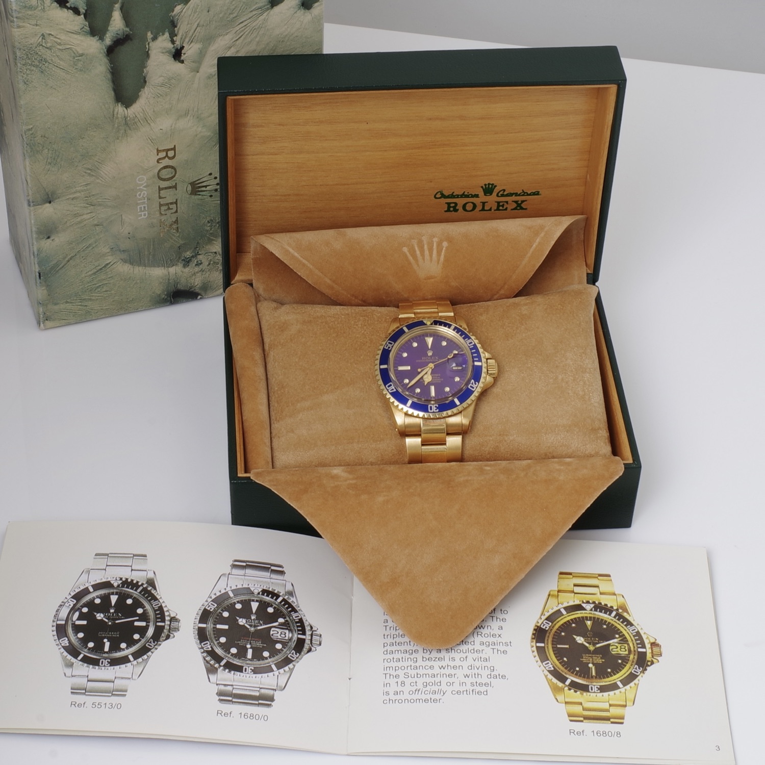 Rolex Submariner 1680 18k yellow gold purple nipple dial rolex-submariner-1680-18k-violet-8