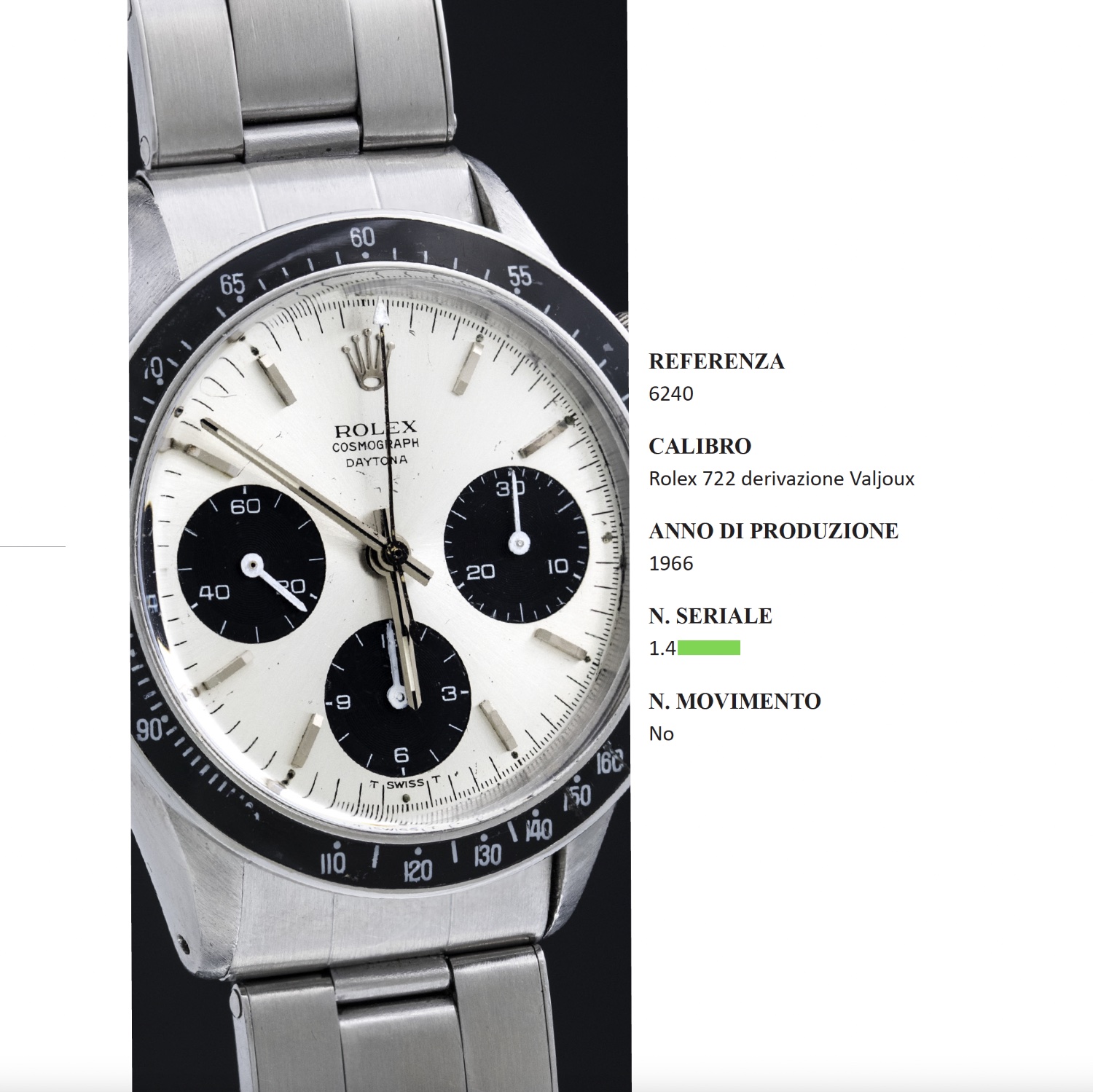 Rolex Daytona 6240 Millerighe 1966 with expertise rolex-daytona-6240-acier-1966-4