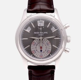 Patek Philippe : Complications - 5960P-001 Annual Calendar Chronograph Platinum like new