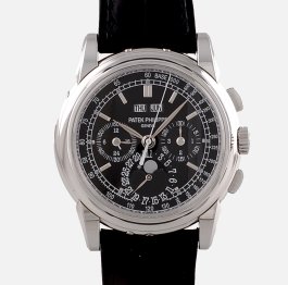 Patek Philippe : Grandes Complications - Perpetual Calendar Chronograph 5970P Platinum unpolished